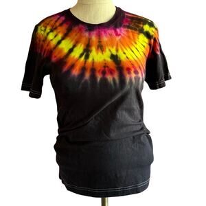 Mens or Womens Shirt Size XS Black Tie Dye Handcrafted Hippie Retro Classic